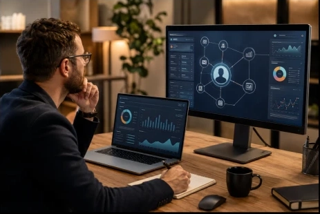 Integración de CRM, datos e inteligencia artificial en un tablero digital.